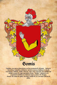 Escudo heráldico del apellido GOMIS