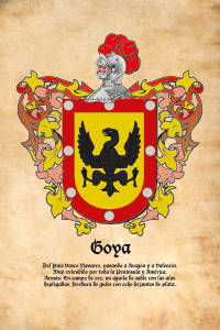 Escudo heráldico del apellido GOYA