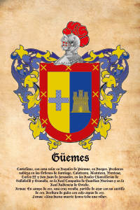 Escudo heráldico del apellido GUEMES