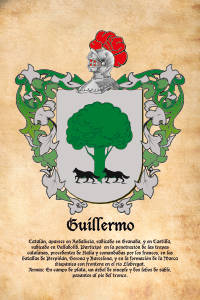 Escudo heráldico del apellido GUILLERMO
