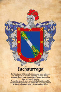 Escudo heráldico del apellido INCHAURRAGA