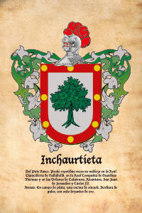 Escudo heráldico del apellido INCHAURTIETA