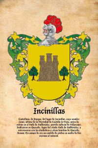 Escudo heráldico del apellido INCINILLAS