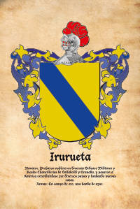 Escudo heráldico del apellido IRURUETA