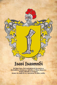 Escudo heráldico del apellido Isasi Isasmendi