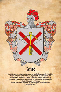 Escudo heráldico del apellido JANE