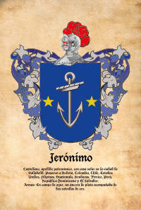 Escudo heráldico del apellido JERONIMO