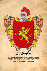 Escudo heráldico del apellido LA BORDA