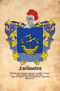 Escudo heráldico del apellido LACLAUSTRA