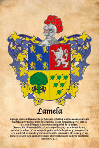 Escudo heráldico del apellido LAMELA