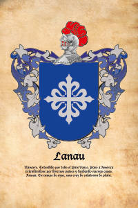 Escudo heráldico del apellido LANAU