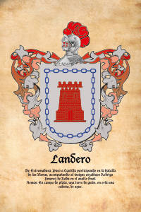 Escudo heráldico del apellido LANDERO