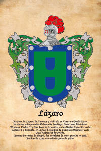 Escudo heráldico del apellido LAZARO