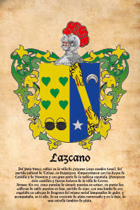 Escudo heráldico del apellido LAZCANO