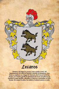 Escudo heráldico del apellido LECAROS