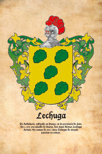 Escudo heráldico del apellido LECHUGA
