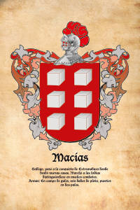 Escudo heráldico del apellido MACIAS