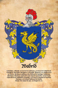 Escudo heráldico del apellido MADRID