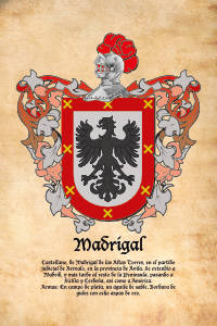 Escudo heráldico del apellido MADRIGAL