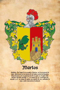 Escudo heráldico del apellido MARTOS