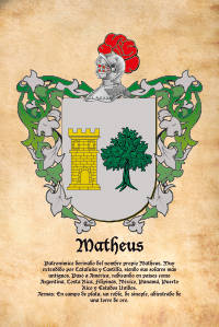 Escudo heráldico del apellido MATHEUS