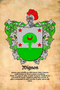 Escudo heráldico del apellido Mignon
