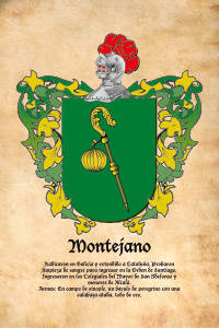Escudo heráldico del apellido MONTEJANO