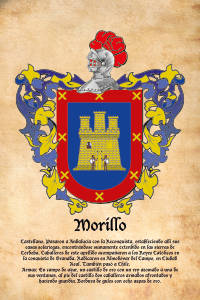Escudo heráldico del apellido MORILLO
