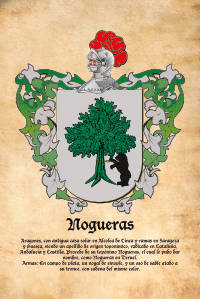 Escudo heráldico del apellido Nogueras