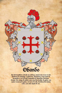 Escudo heráldico del apellido OBANDO
