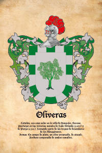 Escudo heráldico del apellido OLIVERAS