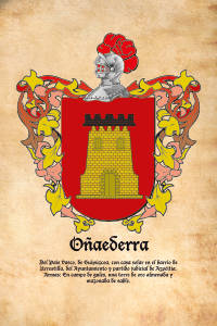 Escudo heráldico del apellido OÑAEDERRA