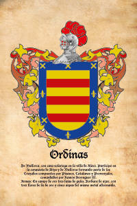 Escudo heráldico del apellido ORDINAS