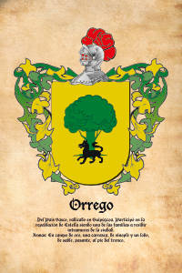 Escudo heráldico del apellido ORREGO