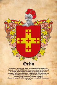 Escudo heráldico del apellido ORTIN
