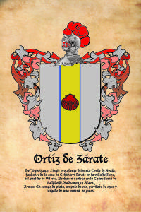 Escudo heráldico del apellido ORTIZ DE ZÁRATE