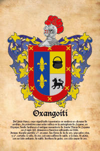Escudo heráldico del apellido OXANGOITI