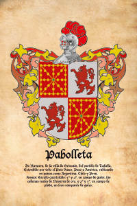 Escudo heráldico del apellido PABOLLETA