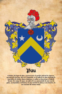 Escudo heráldico del apellido PAU