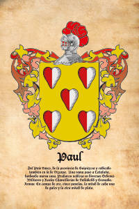 Escudo heráldico del apellido PAUL