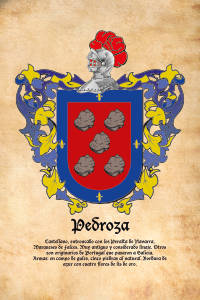 Escudo heráldico del apellido PEDROZA