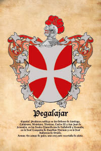 Escudo heráldico del apellido PEGALAJAR