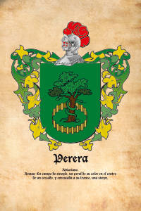 Escudo heráldico del apellido PERERA