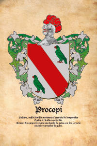 Escudo heráldico del apellido PROCOPI