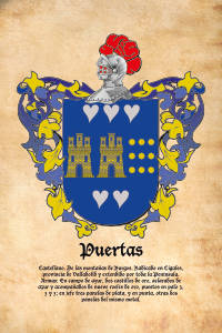 Escudo heráldico del apellido PUERTAS