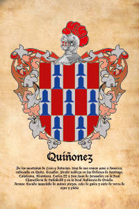 Escudo heráldico del apellido QUIÑONEZ