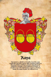 Escudo heráldico del apellido RAYA
