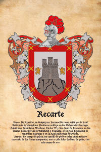 Escudo heráldico del apellido RECARTE