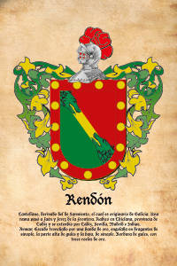 Escudo heráldico del apellido RENDON