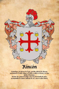 Escudo heráldico del apellido RINCON